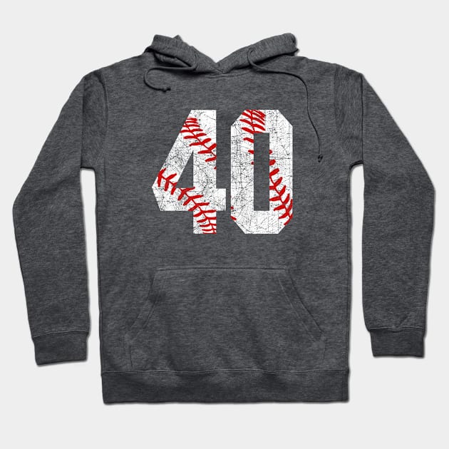Vintage #40 Baseball Laces Baseball Mom Jersey Love Baseball Hoodie by TeeCreations